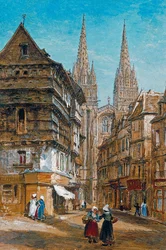 Quimper, la catedral y la calle Kéréon